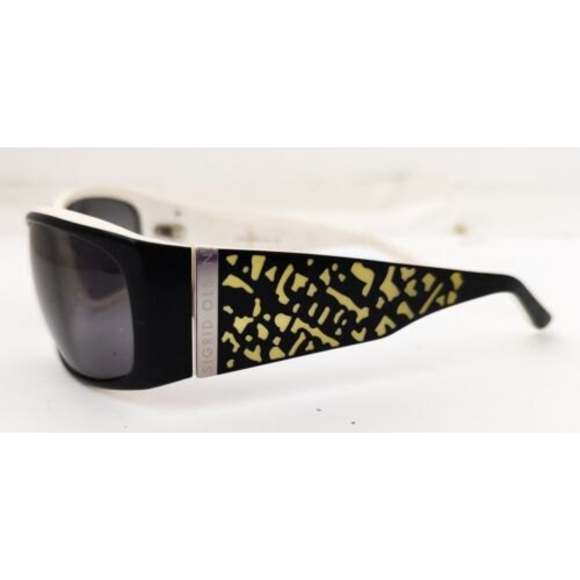Sigrid Olsen Sunglasses SO215SF White W/ Gold Graphic Design Oval Wrap - Picture 3 of 5